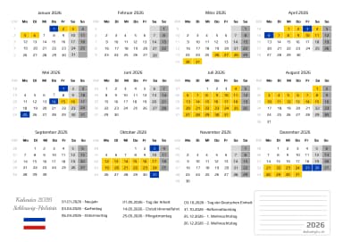 kalender 2026 mit schulferien