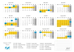 kalender 2027 mit Ferien