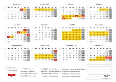 kalender 2027 mit schulferien