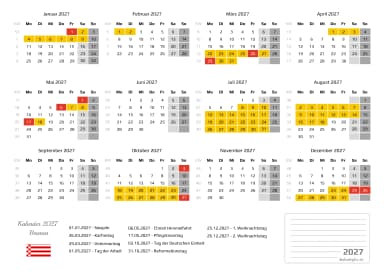 kalender 2027 mit schulferien