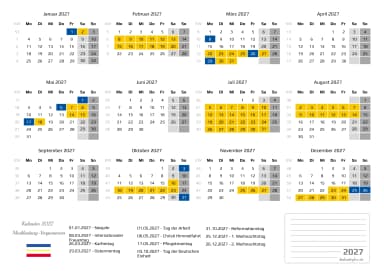 kalender 2027 mit schulferien