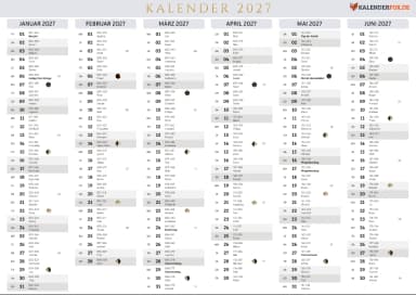 kalender 2027 mit mondphasen