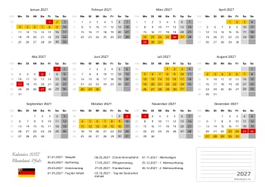 kalender 2027 mit schulferien