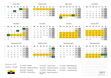 kalender 2027 mit schulferien