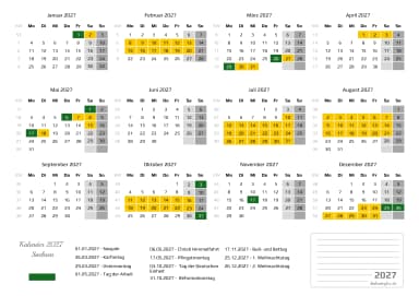 kalender 2027 mit schulferien