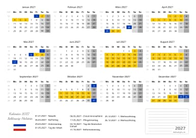 kalender 2027 mit schulferien