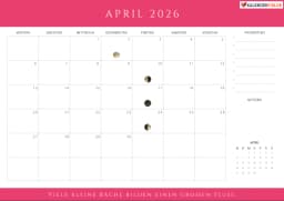 kalender april 2026 mit Mondphasen