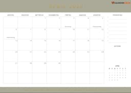 kalender april 2026 mit Prioritäten