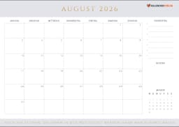 kalender august 2026 mit Feiertagen