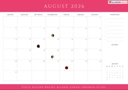 kalender august 2026 mit Mondphasen