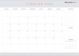 kalender februar 2026 mit Feiertagen