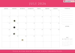 kalender juli 2026 mit Mondphasen