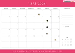 kalender mai 2026 mit Mondphasen