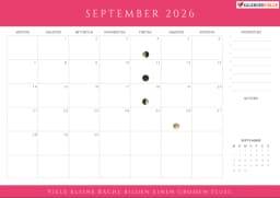 kalender september 2026 mit Mondphasen