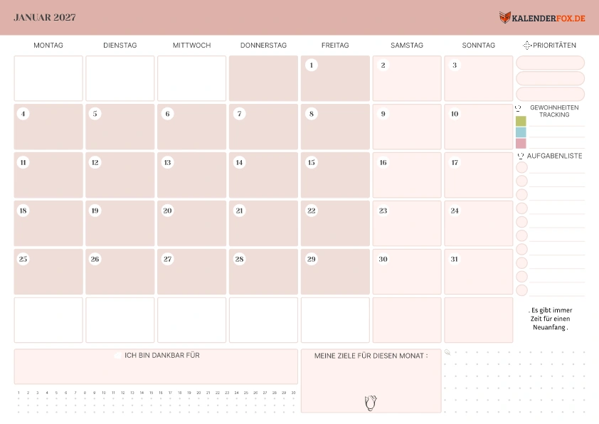 Kalender mit Zitaten