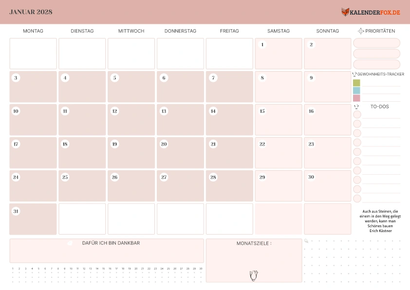 Kalender mit Zitaten