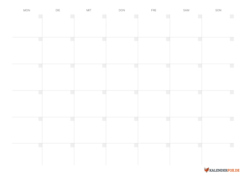 Leerer Kalender Juni 2026 vorlage