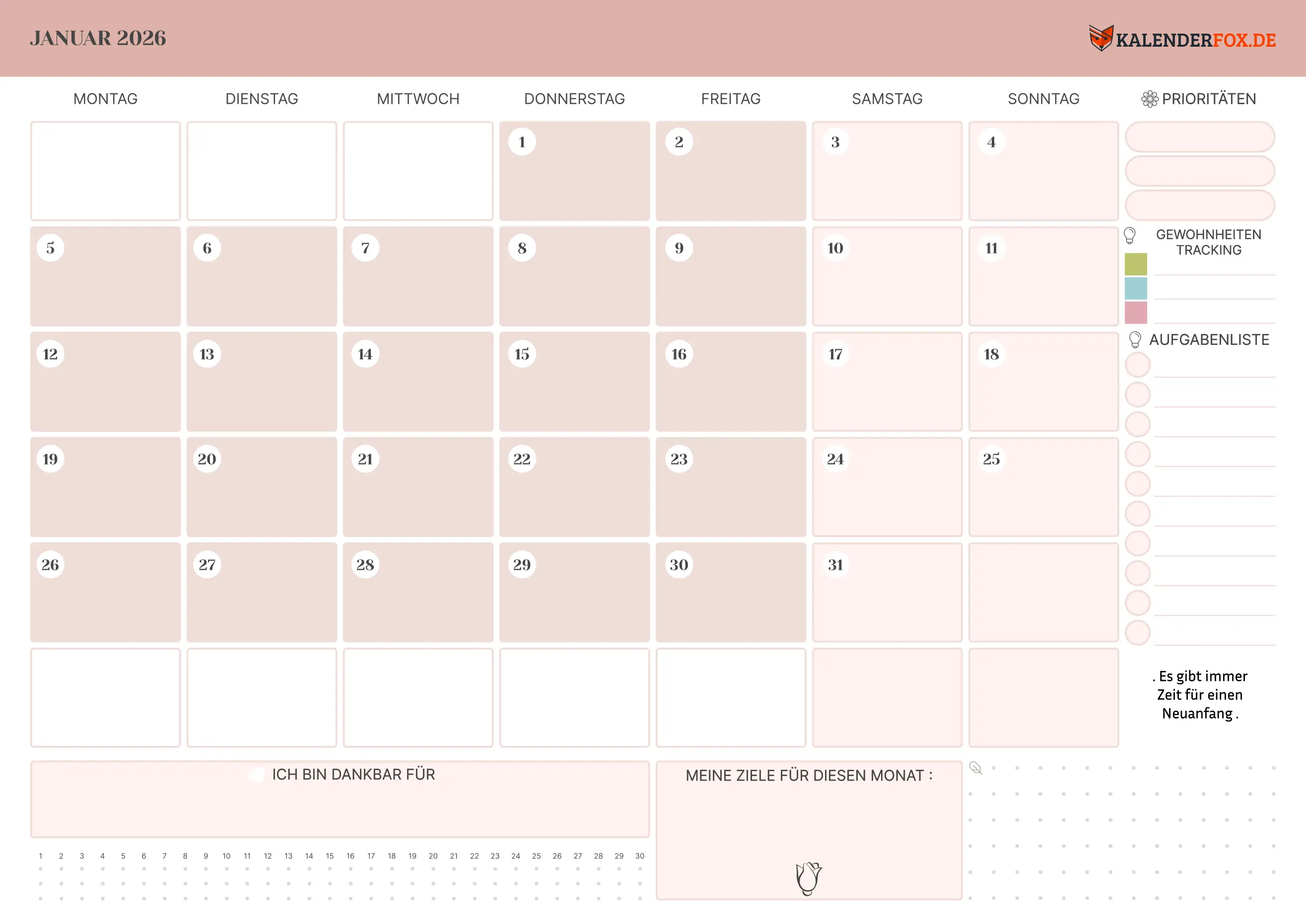 Kalender mit Zitaten