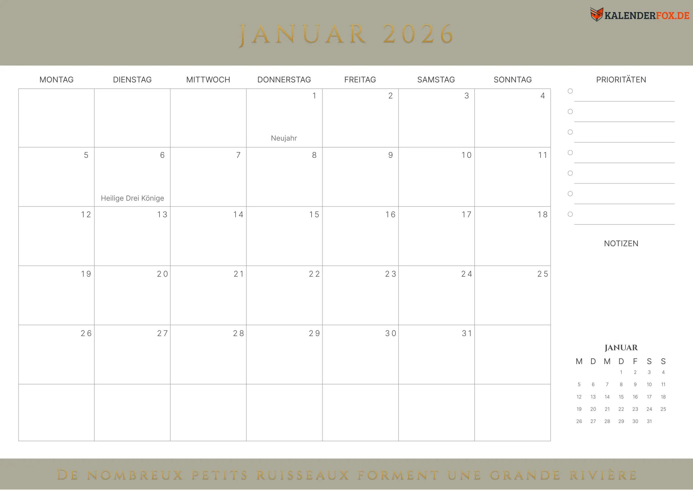 Prioritäten-Kalender